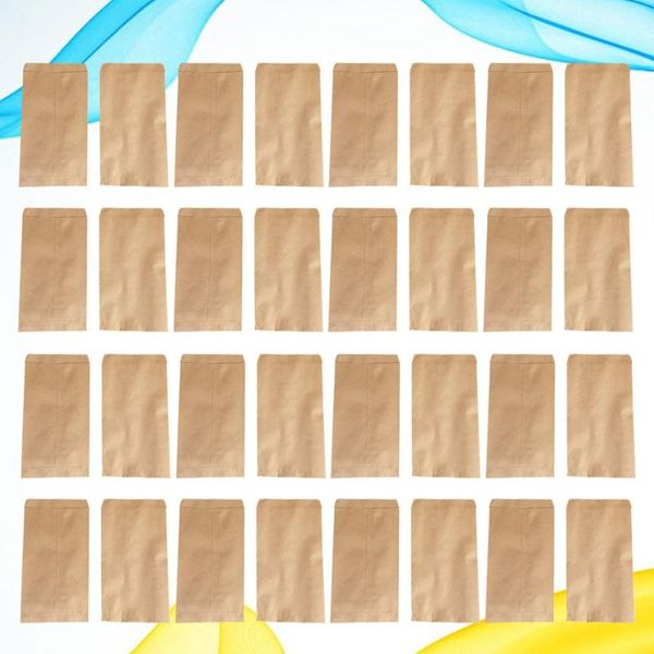 

gift wrap 100pcs kraft paper bag storage portable packaging pouch garden tool (10x17cm, adhesive, 100pcs/pack)