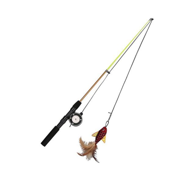 

cat toys teaser feather funny kitten stick retractable magic wand pet toy