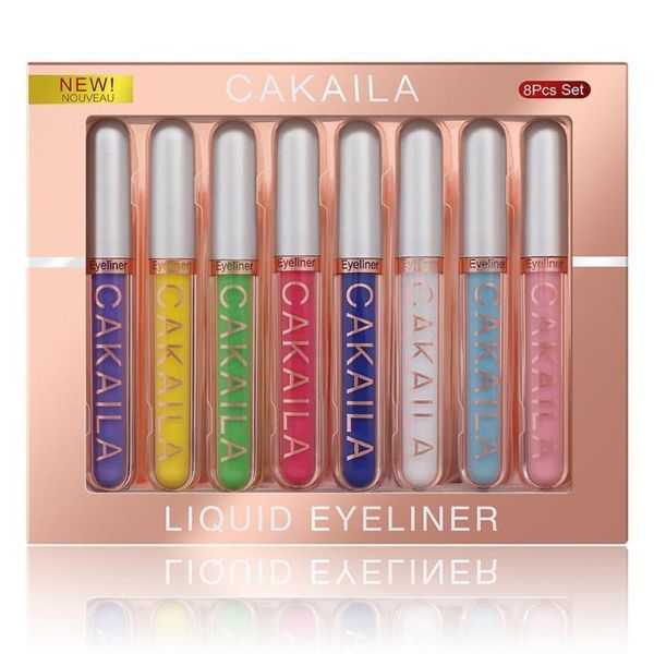 

eyeliner quick drying 8 color long lasting halloween liquid waterproof kit non-smudge pen glitter cosmetic makeup eyeshadow n5b6