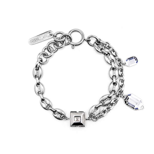 

link, chain di high sense ins tide hip hop retro trend adjustable cuban bracelet male, Black