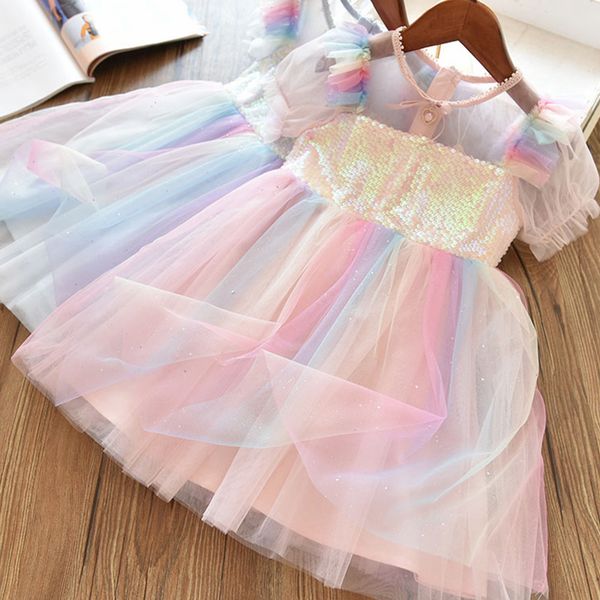 

classic lace flower dress for girls wedding ceremony party tulle kids dresses for girls princess dress summer children clothing 3-8t, Red;yellow