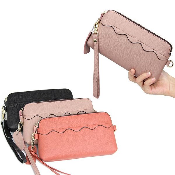 

wallets 2021 wallet women's long multifunctional zipper handbag mobile, Red;black