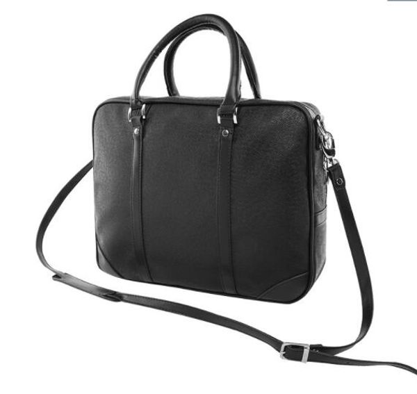 

classic 2021 new men shoulder briefcase black brown leather handbag business men lapbag messenger bag 2color