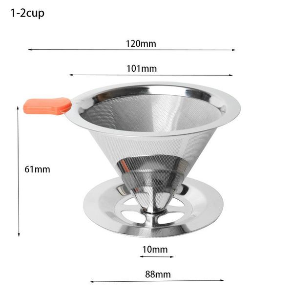 

coffee filters stainless steel filter reusable cup pour over dripper barista tool
