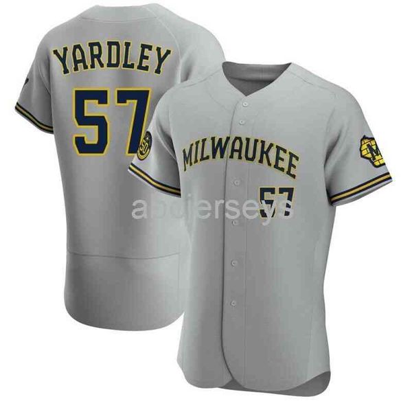 

eric yardley #57 gray ver1 baseball jersey xs-6xl, Black