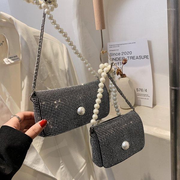 

evening bags fashionable leather shoulder crossbody for women 2021 beaded strap luxury designer small square bag sac epaule