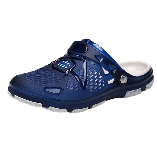 

sandals 2021men shoes beach casual men's slippers hollow out summer men slip-on flip flops male flats, Black