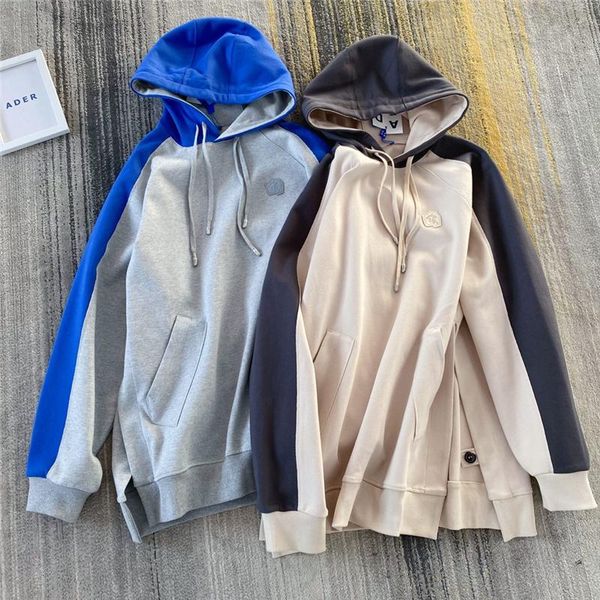 

men's hoodies & sweatshirts men woman 1:1 quality double color adererror pullover patchwork ader error hoodie, Black