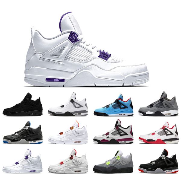 

man basketball shoes 4 4s mans black white oreo pure money travis fire red bred university pine green cool grey alternate motorsport trainer, White;red