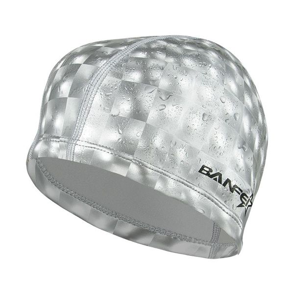 

explosions water cube pu polyurethane fabric waterproof long hair protection swimming pool cap male female hat caps
