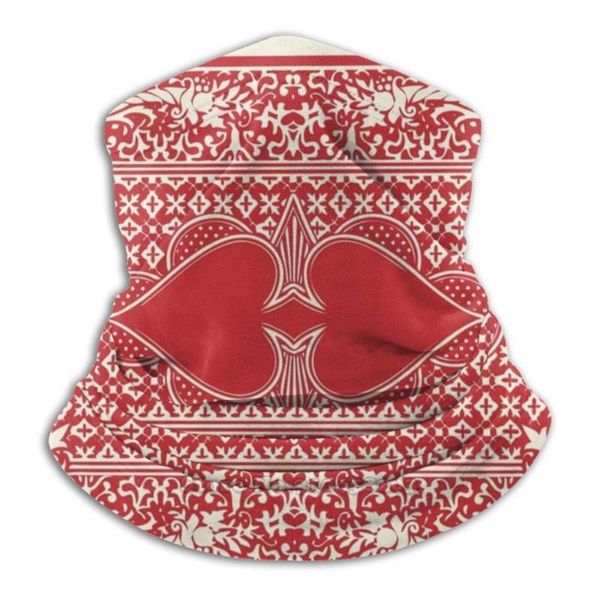 

scarves poker card back design red edition 3d bandana face neck warmer soft fleece mask sport scarf casino, Blue;gray