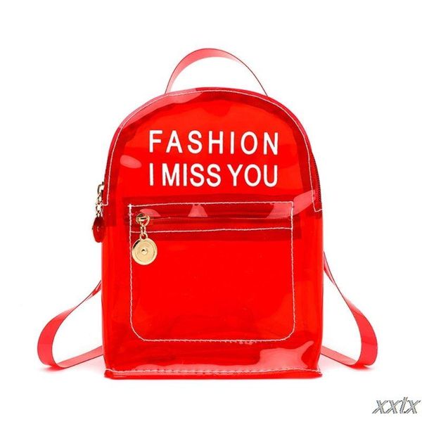 

backpack fashion transparent pvc travel school book bag daypack for teenager a69c