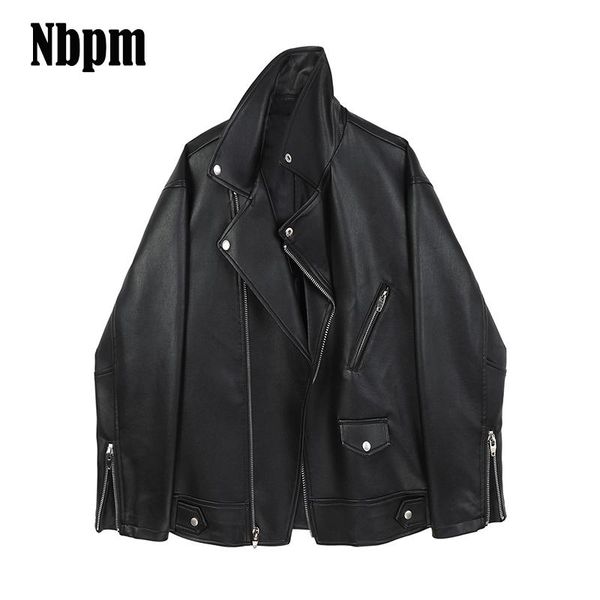 

women's leather & faux black soft jacket women casual pu loose motorcycle jackets female streetwear coat korean chic autumn winter 2021