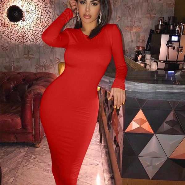 

summer commutes casual women's white wine red collar long sleeve elastic tight knee knit dress dresses, Black;gray