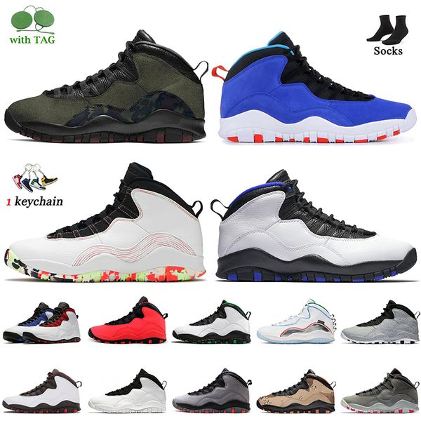 

10 men sneakers jumpman 10s basketball shoes cool grey im back tinker racer blue woodland camo ember glow orlando cement smoke grey mens tra