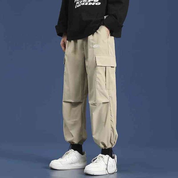

men's jeans spring autumn men loose casual trousers fashion outdoor sport tooling pants trendy korean big size ankle length sweatpants, Blue