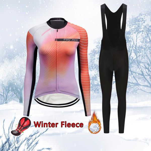 

racing sets 2021 warm winter thermal fleece road bike jersey set women cycling clothing mtb suit female bicycle clothes outfit uniform kit, Black;blue