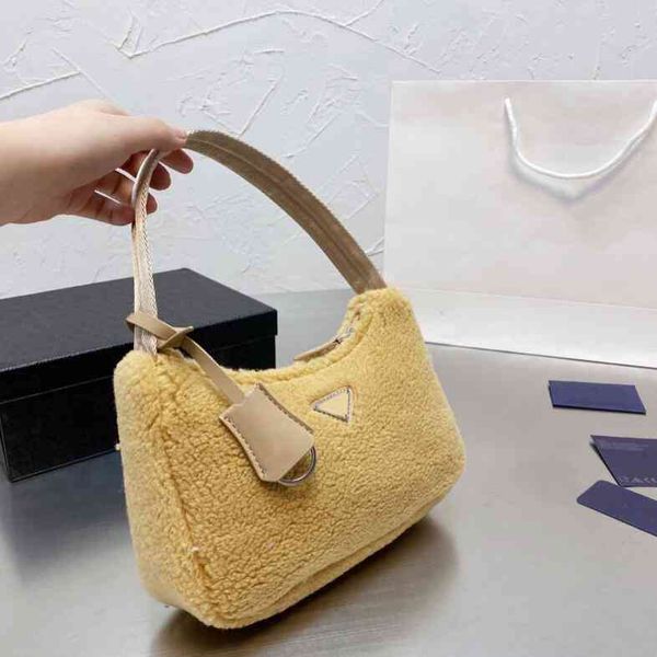 

2021 fur hobo winter designer bag women handbags pueses fashion shoulder bag classic triangle underarm with high quality