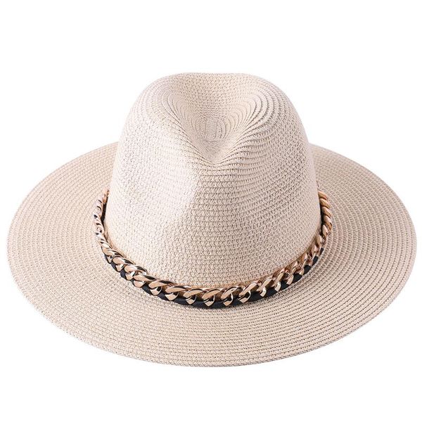 

wide brim hats bucket hat women's cap for men summer straw beach sun protection 2021 fashion chain visor fisherman caps, Blue;gray
