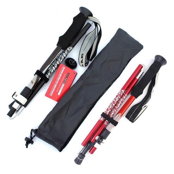 

trekking poles outdoor sports folding stick mountaineering travel by walking exquisite polyester cane
