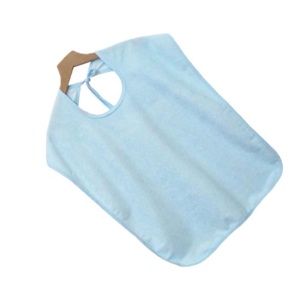 

aprons 1pc bamboo fiber large waterproof and anti-fouling bib bibs apron washable saliva towel for adults (sky-blue)