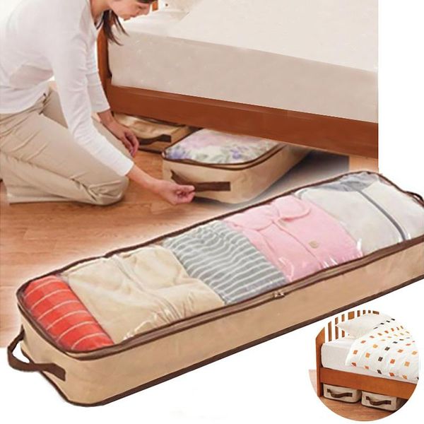 

clothes storage bag under bed shoes quilt organizer box clothing blanket divider case container nonwoven dust cover & wardrobe