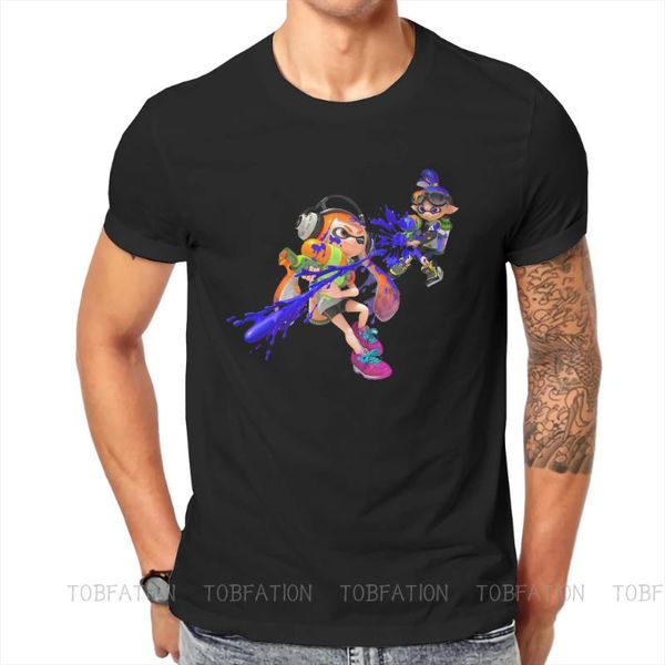 

men's t-shirts fight splatoon colorful game t shirt vintage alternative loose o-neck tshirt sell harajuku short sleeve, White;black