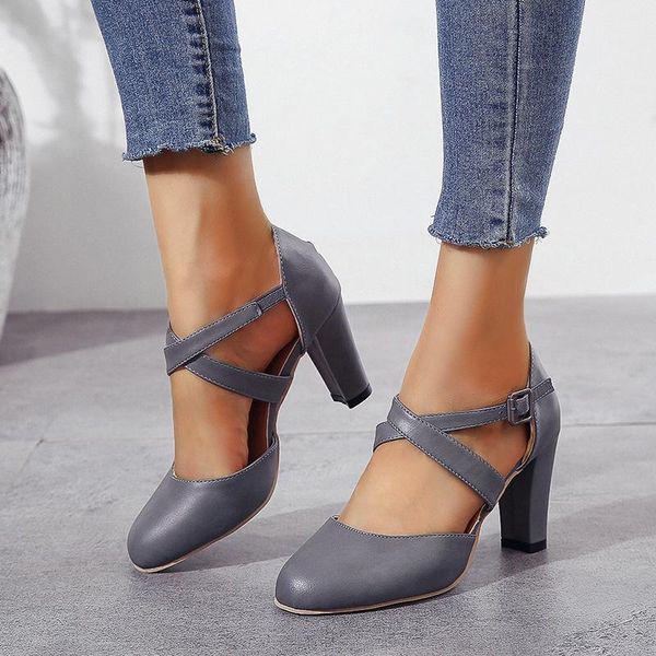 

sandals large size straps high heels comfort shoes for women cross square toe cross-shoes med big high-heeled fashion girls blo, Black