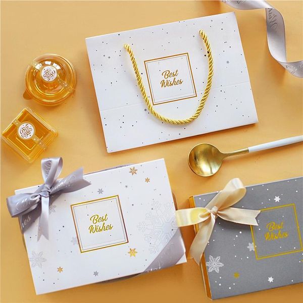 

gift wrap stamp golden letter wishes snowflake midautumn cake box box,chocolate candy for cookie package gifts