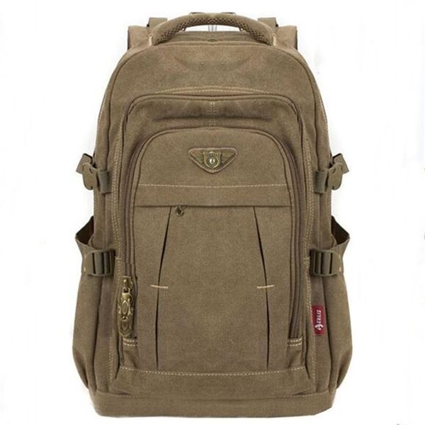 Homens militar mochila de lona zipper mochila laptop viajar ombro mochila caderno schoolbags vintage faculdade escola sacos lj200901