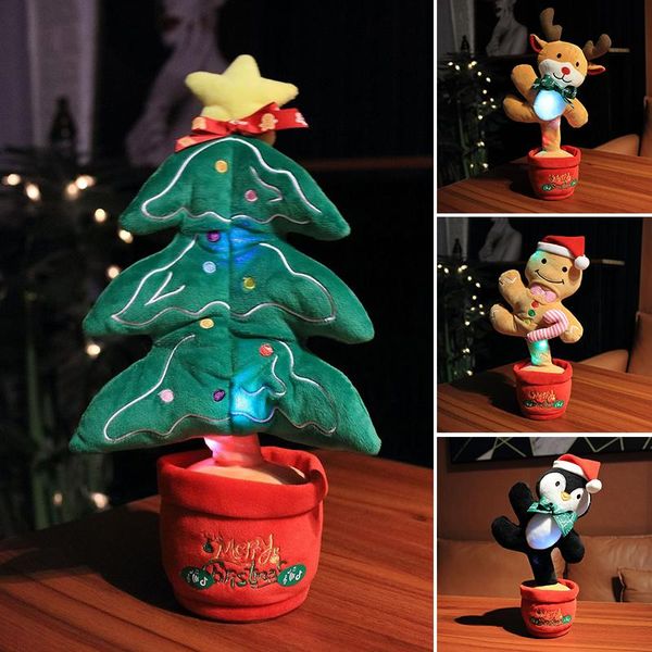

christmas decorations electric talking toy creative singing dancing plush puzzle novelty gifts for children ac889