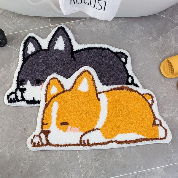

carpets cartoon flocking bathroom door mats, entrance absorbent household carpet foot mats