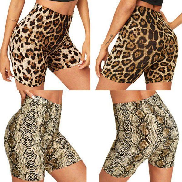 Fashion Leopard Print Women Shorts Casual Snake Fitnes