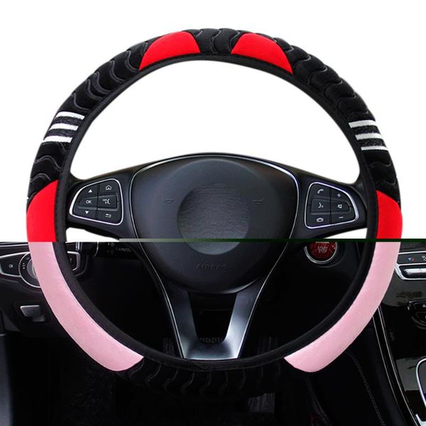 

steering wheel covers qfhetjie car cover kitty shape plush without inner ring elastic band grip wear-resistant and durable
