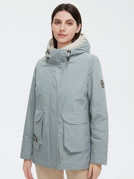 

gasman patched flap pocket parka winter coat h2cn#, Black