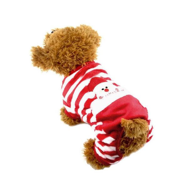 

dog apparel winter warm fleece santa claus hoodies pet costumes velvet clothes
