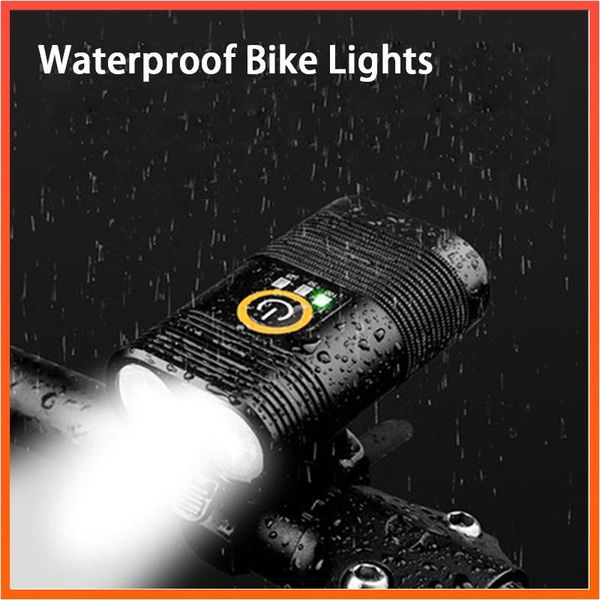 

bike lights front light cycling headlight t6 led waterproof for bicycle lamp 2000 mah 800 lumen usb charge lantern double