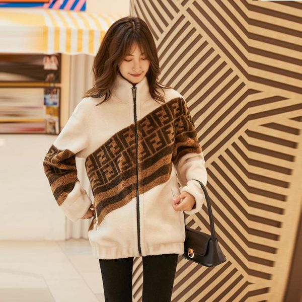 

women's fur & faux the 2021 winter coat female choice sheep jacket, Black