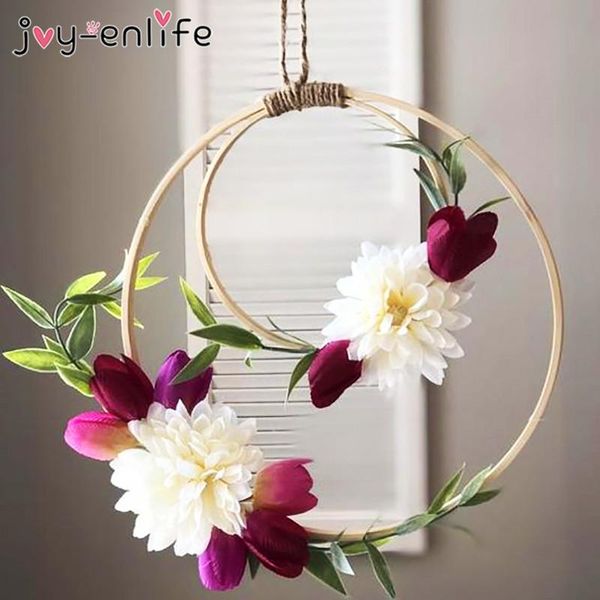 

bamboo catcher hoop ring diy art craft cross stitch tools decoration home wall flower wreath wedding decorative floral garland party