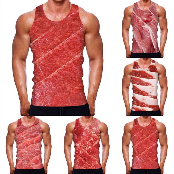 

shirts for men summer fashion novelty sleeveless 3d print graphic crop short tank blouse g30, White;black
