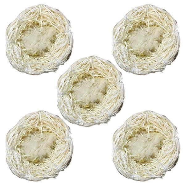 

decorative objects & figurines 5pcs vintage natural rattan bird nest ornament handmade easter props garden yard home decoration