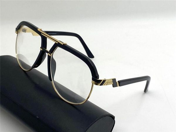 

new fashion pilot plate frame design optical glasses 9085 simple and popular style men selling glasses clear lens with case, Black