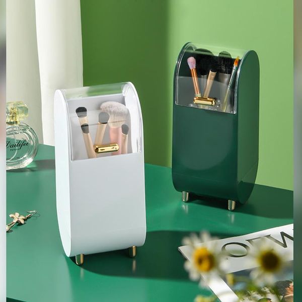

storage boxes & bins makeup brush box cosmetic organizer make up barrel holder eyebrow pencil plastic case waterproof contains pearls