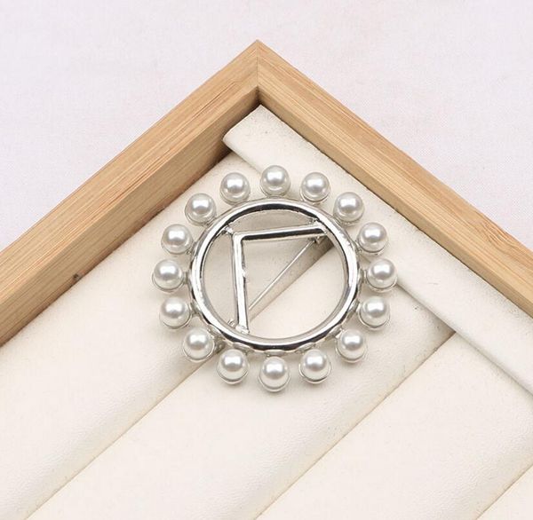 

korean alphabet brooch french cool style ladies sweater cardigan anti-failure inlaid pearl suit accessories women fast delivery, Gray