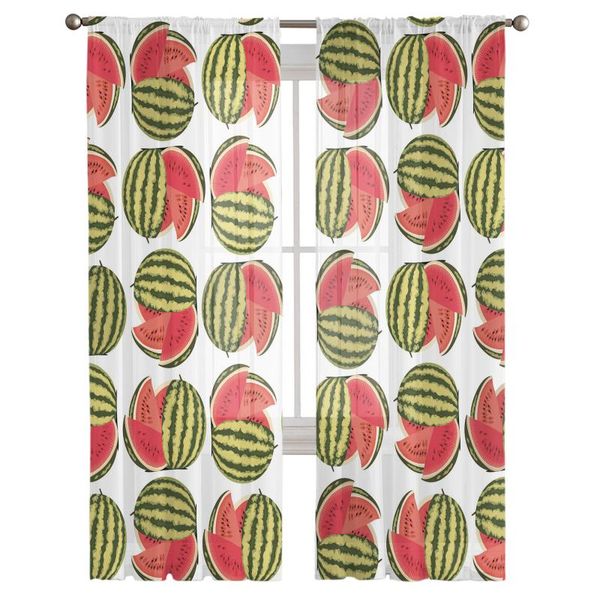 

curtain & drapes summer fruit watermelon sheer curtains bedroom decoration kitchen tulle for living room