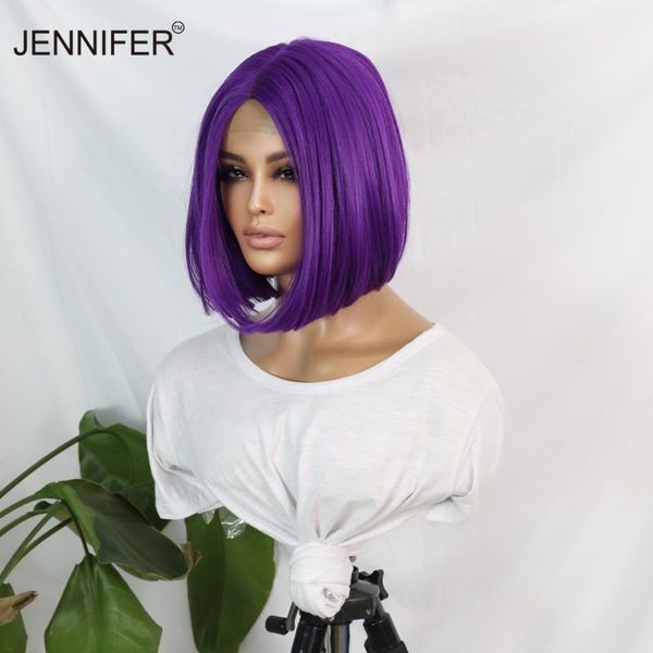 

synthetic bob wig 8inch short straight yellow/purple color wigs for women cosplay/party heat resistant fiber1, Black