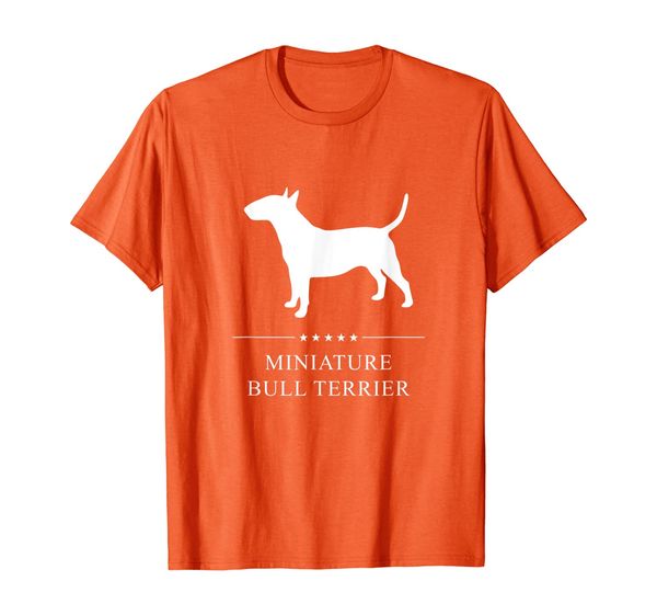 

miniature bull terrier : white silhouette t-shirt, White;black