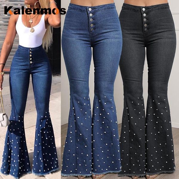 

women's jeans denim women spring stretch skinny ripped hole bodycon slim blue gray jeggings club flare pants trousers streetwear