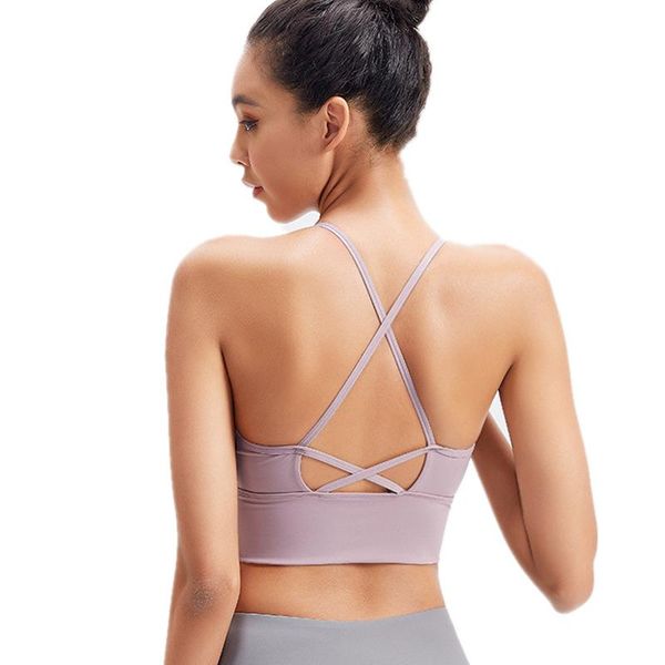 

myzyqg sports yoga bra women vest-style nude sling gather bras shockproof running underwear vest gym fitness workout clothing, White;black