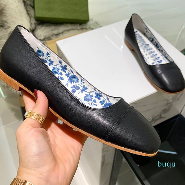 

designer- fashion designer womens dress shoes genuine leather color matching leisure comfort low heel square toes loafers big, Black